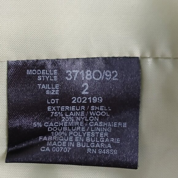 TRIBAL BRAND PISTACHIO GREEN WOOL\NYLON\CASHMERE BLEND COAT, SIZE 2,WOMENS - Picture 8 of 13